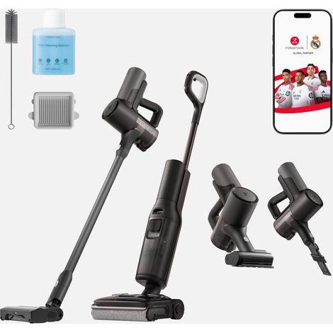 Roborock F25 Pro Turbo Combo - Aspirateur Laveur Sans Fil 5-en-1, Aspirateur Balai 25 000 Pa, Auto-nettoyage 95°C, Séchage Air Chaud, Anti-Emmêlement (1/5)