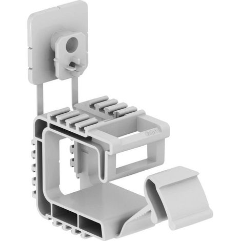 OBO Bettermann Soporte de abrazadera de grupo con contorno de alineación 10x NYM3x1,5 Polipropileno gris claro RAL 7035, 2205380