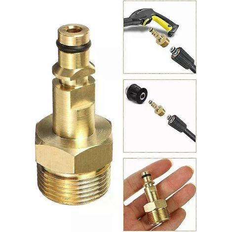 Adaptateur de tuyau de nettoyeur haute pression M22, raccord convertisseur pour pistolet de nettoyage Karcher série K, pièce en laiton massif pour équipement de jardin motorisé (1/4)