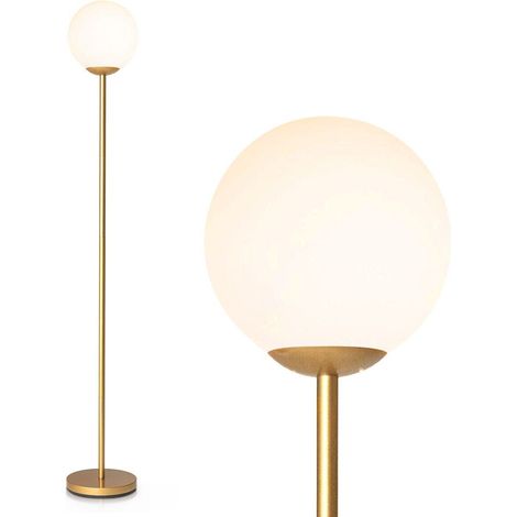 Globe Floor Lamp Modern Freestanding Lamp Standing Light with Acrylic Lampshade (1/5)