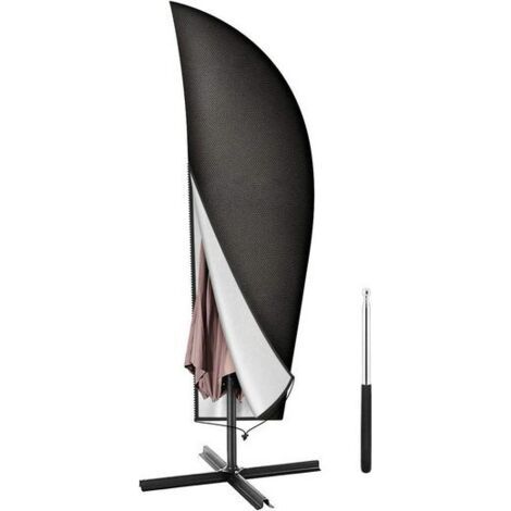 Housse de protection pour parasol, housse de protection pour feux de circulation 265cm housse de parapluie Oxford étanche noir (1/5)
