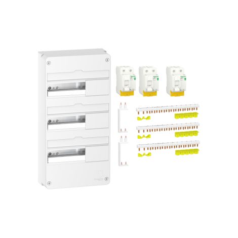Schneider - Resi9 - coffret 13M u00e0 VIS - 3R + diffu00e9rentiel type A et 2 AC + peignes H. et V (1/5)