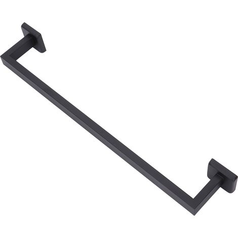 Porte-serviettes mural noir en acier inoxydable 304, tringle simple 50 cm pour salle de bain (1/5)