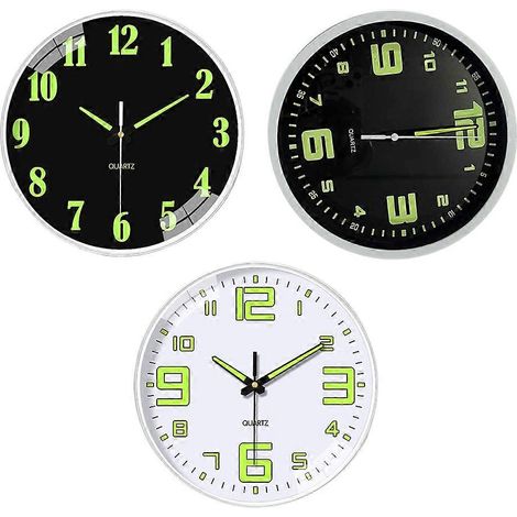 Horloge murale lumineuse, mécanisme silencieux, facile à lire, phosphorescente, compatible avec les murs de salon. (1/5)