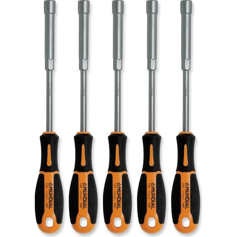 SET SERIE 5PZ CACCIAVITI CHIAVI A BUSSOLA ESAGONALI FORO PROFONDO 6-13mm MUNDIAL