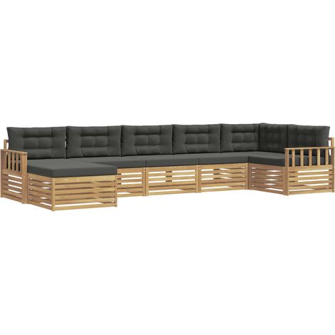Outdoor-Sofagarnitur 7 stk. 7-Sitzer Weiß und Anthrazit vidaXL (1/5)