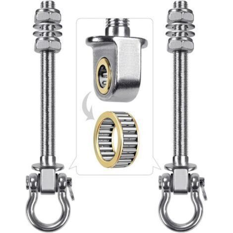 Lot de 2 crochets de balançoire en acier inoxydable 304 pour poutres en bois et en métal, parfaits pour suspendre des hamacs, des balançoires de yoga et des balançoires de porche. (1/4)