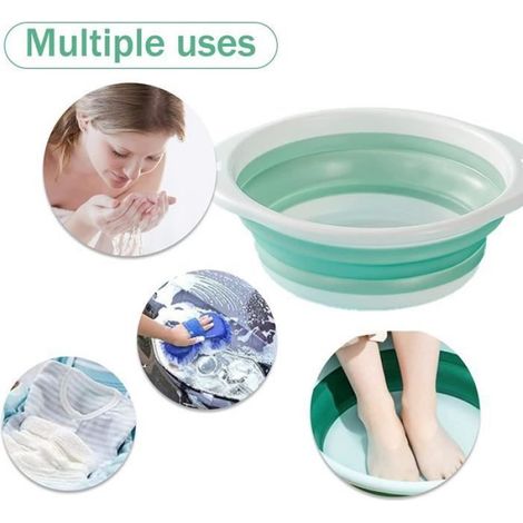 Lavabo pliant - Bassine Rétractable - Silicone Multifonctionnel - Voyage - Camping - Randonnée (1/4)