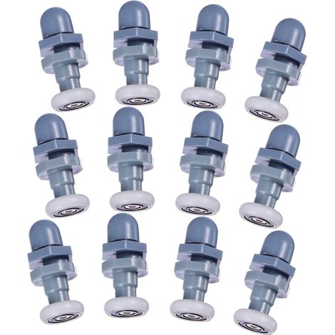 set di pulegge di ricambio per accessori da bagno, ruote per porte in nylon, 12 pezzi (1/3)