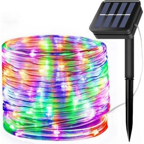 Guirlande lumineuse solaire Aigleya 120 LED pour trampoline, 8 modes d'éclairage, étanche, idéale pour les fêtes de Noël et le camping.-AquaForge