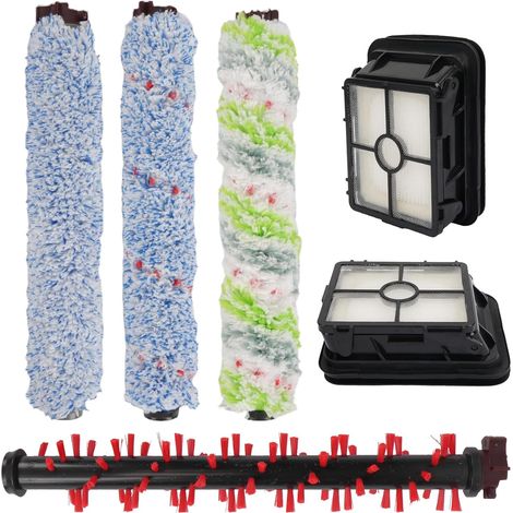 Sollbry 6PCS Accessoires pour Bissel Crosswave 3 en 1, 4 Ruleaux de Brosse Multifonction+ 2Filtre de Remplacement pour Aspirateur Bissel Crosswave 1866/2306/2551/1785 (1/5)