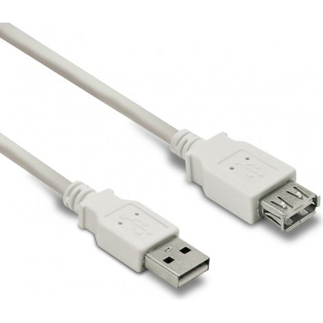 Câble USB A mâle/A fem. USB 2.0 - 1,8 m - blanc