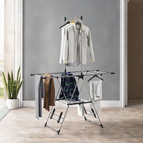 SunJet Porte-manteau, vestiaire sur pied, Séchoir à linge pliable - Réf. DG6AR7I9CNET (1/5)