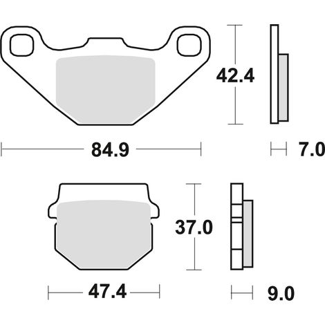 Pastillas de freno TRW ZF KH83 orgánicas derbi senda 50 12-17, kawasaki KLX 110 10-, KMX 125 87-98, suzuki UE 125 / 150 01-03, delanteras/traseras