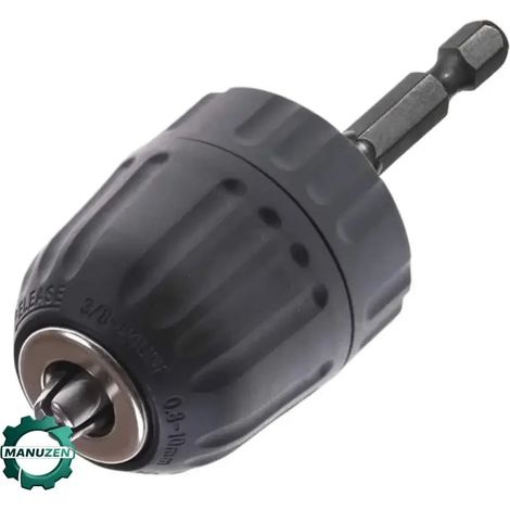 Manuzen - Mandrin autoserrant 0,8–10 mm avec adaptateur hexagonal 1/4 po — 1 pièce – 0,8 à 10 mm (1/5)