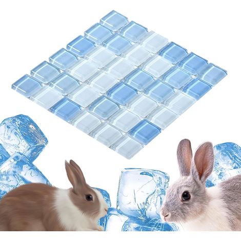 Tapis Rafraîchissant - 1 Unité - Cristal De Verre - Motif Grille Découpable - Pour Lapin Hamster Chinchilla - Lisse Et Résistant (1/5)
