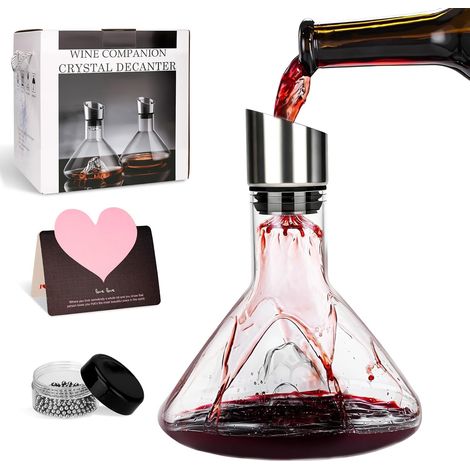 1 Carafe à vin en cristal 1500 ml avec aération et filtre,accessoire pour dégustation (1/5)