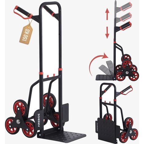 AREBOS 150 kg carrello portaborse per scale, pieghevole, carrello di trasporto per oggetti mobili e pesanti, nero (1/5)