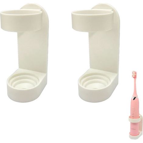 Porta spazzolini in 2 pezzi, supporto per spazzolini elettrici, supporto a parete per spazzolini elettrici, porta spazzolini per il bagno. Nessuno. (1/5)