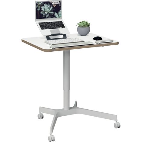 Leitz Bureau assis/debout blanc 65360001 couleur du dessus de table: blanc réglable en hauteur, à roulettes Hauteur max (1/5)