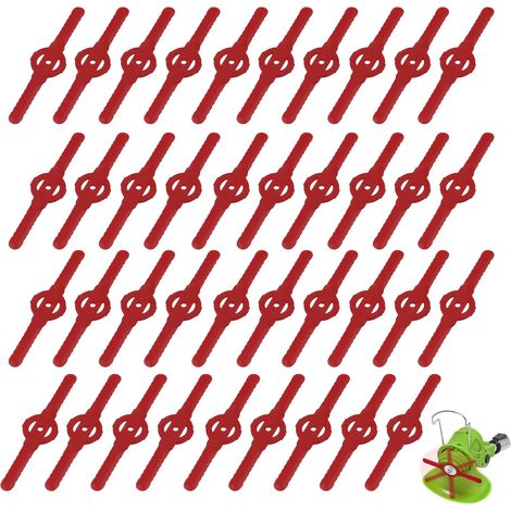 40 x Plastic Lawn Mower Replacement Blades for Trimmers Replacement Blade for Grass Trimmer Compatible with 3 in 1 Mowers, Mini Mowers and Trimmers (1/5)