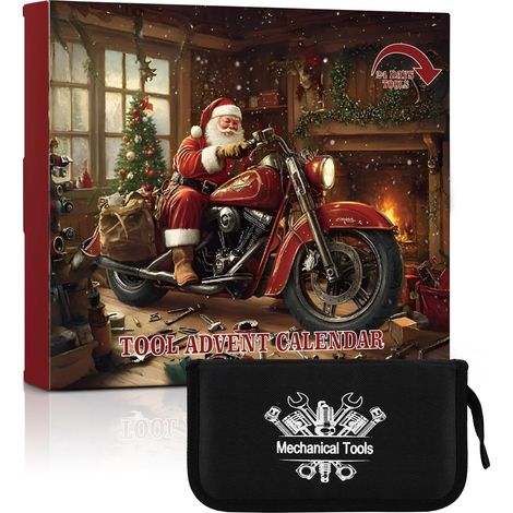 Calendrier de l'Avent Outil - 24 Jours Compte à Rebours Noël Calendrier Ensemble d'Outils Mécaniques Gadget de Noël Cadeau Surprise pour Hommes Adultes Passionnés d'Outils (1/5)