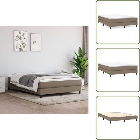 Boxspringbett mit Matratze Taupe 140x200 cm Stoff - Boxspringbett - Doppelbett - Bettenrahmen - Matratze - Tapete (1/5)