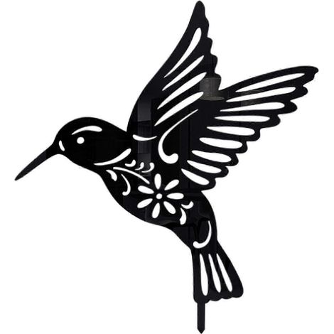Statue d'oiseau silhouette colibri décorative pour extérieur, idéale pour une maison de campagne ou une décoration de branches.