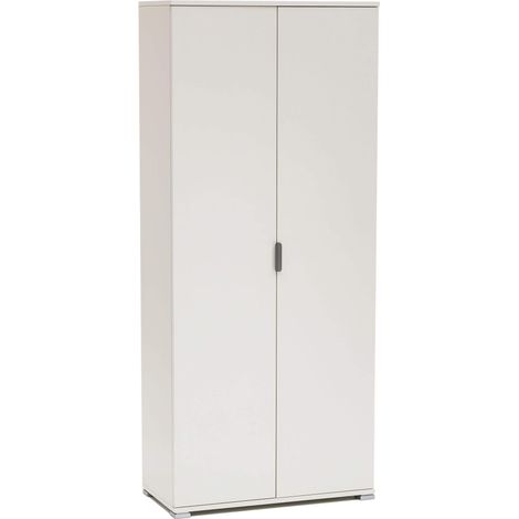 Armadio tuttopiani 2 ante con 5 ripiani in legno nobilitato bilaminato Linea Classic - White (1/3)