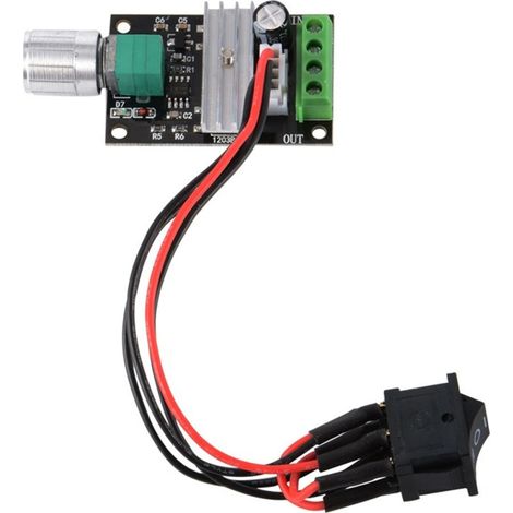 Contrôleur de vitesse pour moteur CC 1203BB 6V 12V 24V 3A 80W, réglable par modulation de largeur d'impulsion (PWM), avec interrupteur réversible
