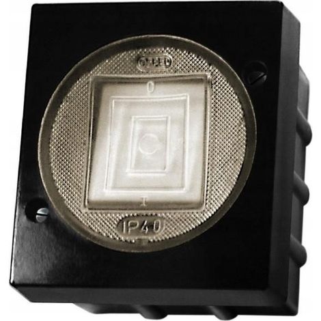 Interruptor hermético Lambda Single IP44 negro ŁNH-1LC/25 (1/2)
