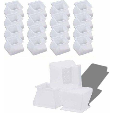 Silikon-Pads für Stuhl- & Tischfüße - Set von 6 quadratischen Schutzkappen - Passend für verschiedene Möbel (1/4)