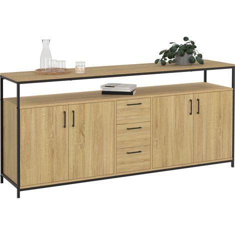 Sideboard 180 cm DETROIT XXL 4 Türen und Schubladen Industriedesign (1/5)