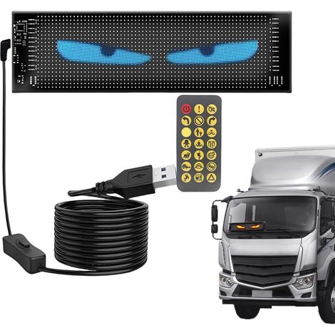 Yeux de voiture animés LED – Yeux de voiture animés programmables et flexibles, fournitures externes automobiles pour barre de fenêtre, SUV, véhicules de camping-car, vacances, hôtels, magasins, fête (1/5)
