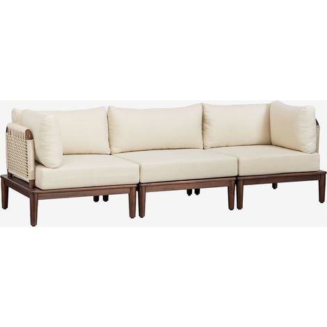Divano da giardino componibile Giulia 3 pezzi con 2 poltrone angolari in acacia SKLUM            