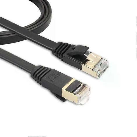 Câble Ethernet CAT7 - 10 Gigabit Ultra Plat 1m avec Connecteurs RJ45 Blindés - (1/5)