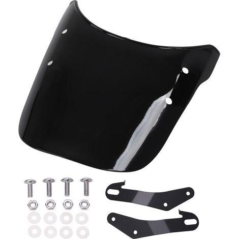 Ortviai Pare-brise moto noir en polycarbonate pour phares ronds 5" et 7", compatible Suzuki VX800, SV650, GSF600/1200 (1/5)