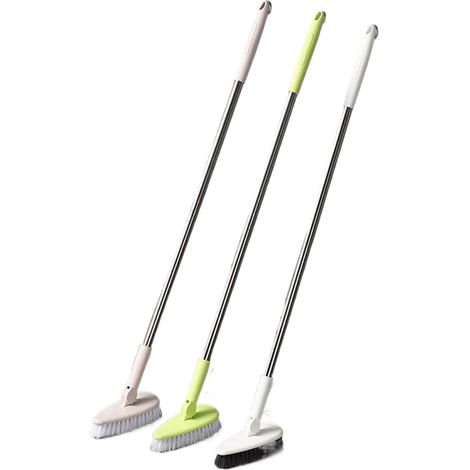 Brosse de nettoyage de salle de bain brosse de sol à manche long pour aller au coin mort carrelage à poils durs pour laver les toilettes (1/5)