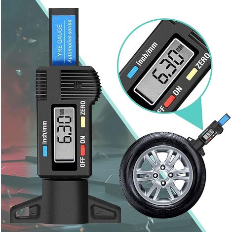 Jauge de Profondeur Numérique de Pneu Jauge Caliper LCD 0-25.4mm de Profondeur Numérique des Pneus Gauge pour Auto Moto Vans Camions