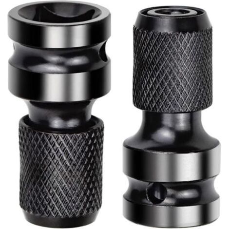 2 adaptadores de vaso de 1/4" Adaptador de llave de impacto Convertidor de liberación rápida para llave de carraca de impacto y portapuntas de destornillador - Crezuo