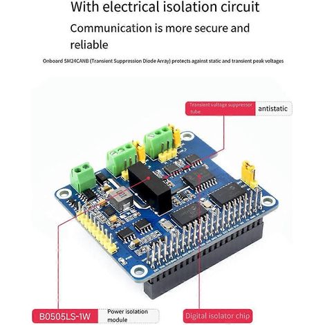 CAN-Bus-Erweiterungsplatine 2-Kanal isolierter HAT+ Dual-Chips--