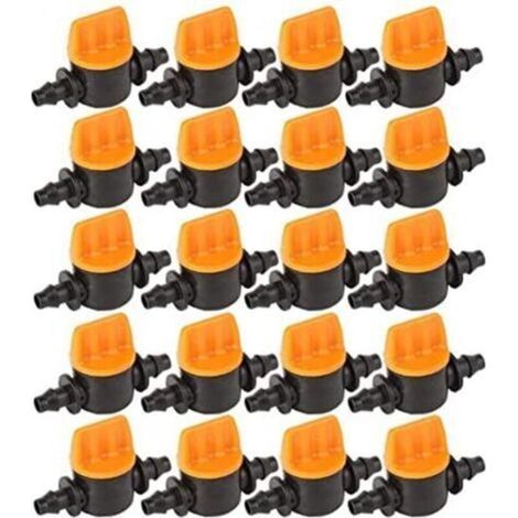 Pair CSPARKV 20 Pièces Vanne de tubes d'irrigation, soupape d'irrigation goutte à goutte  de pouce barbelé vanne d'arrêt de tube d'irrigation  Mini-vanne capillaire à double barbillon 4/7