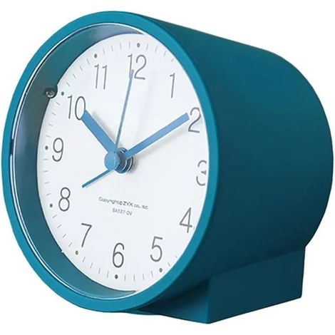 Réveil analogique à piles silencieux sans tic-tac, bips ascendants, répétition (bleu) (1/5)