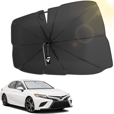 Pare Soleil Voiture Pare Brise Avant, Parapluie Pare-Soleil de Pare-Brise Auto Anti-UV Pratique et Pliable Universel pour la Plupart des Voitures Parapluie de Parebrise,138 80CM (1/4)
