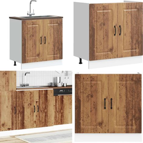 Mobile base lavello Kalmar Legno Vecchio 80x46x81,5 cm - Armadio cucina - Armadio da cucina