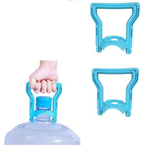 Lot de 2 poignées ergonomiques multifonctions pour bouteille d'eau de 20 L, compatibles avec les bouchons de 5 gallons (bleu) (1/4)