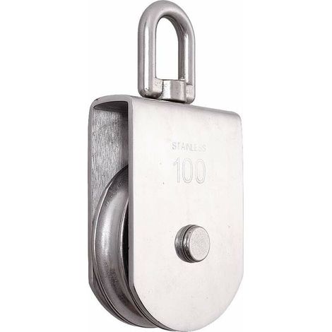 M100 levage rouleau à poulie unique chargement 1000 kg, bloc de poulie de corde de levage pivotant à roue unique en acier inoxydable 304 robuste (1/4)