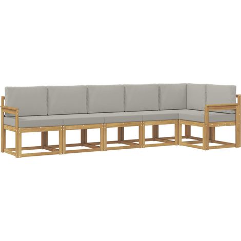 Set di divani da esterno 6 pz Bianco e Grigio Chiaro vidaXL (1/5)