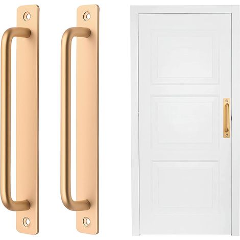 Goldfarbener Schranktürknauf, Küchenschrank, T-Griff, Edelstahl-Türknauf mit Schrauben (18 cm), 2 Stück
