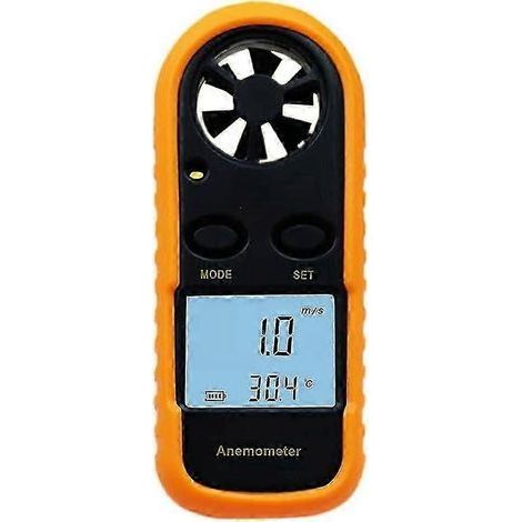 Mini anémomètre numérique LCD, plage de mesure 0-30 m/s, avec rétroéclairage.